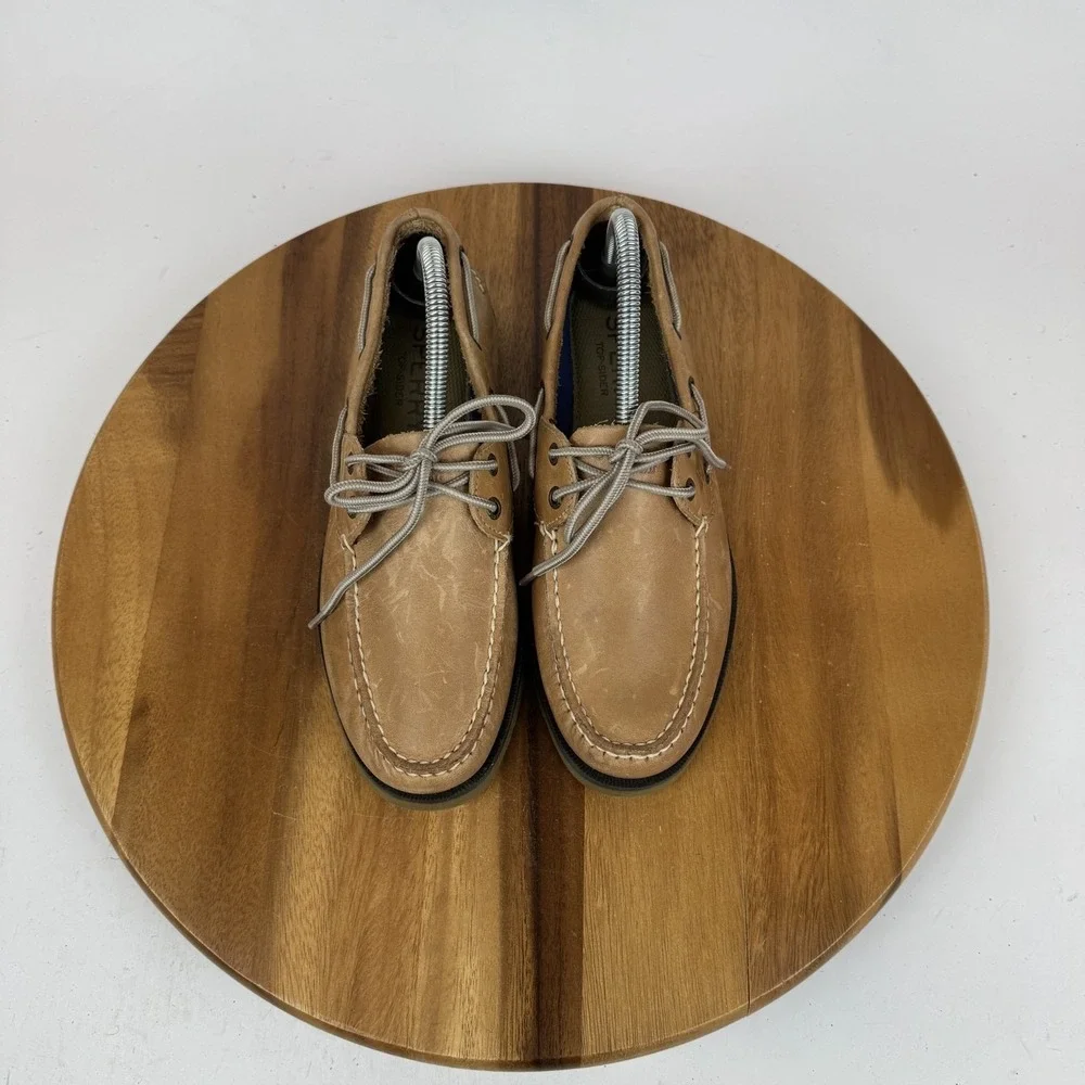 Mens Sperry Authentic Original Brown 2-Eye Leather‎ Boat Shoes Size 8 M GUC